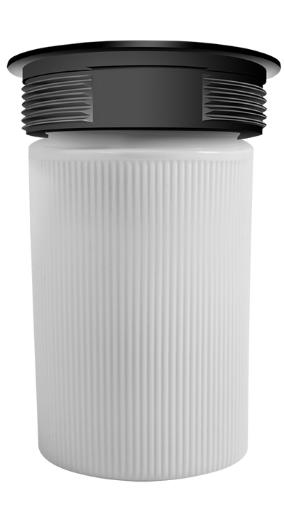 RAB Lighting VC100 Vaporproof Ceiling Light, 75W, A19 Lamp, White Perma Globe, Black, VC100PW-B