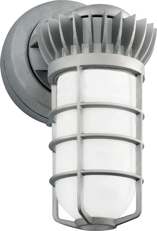 RAB Lighting 13 Watt LED Vaporproof Wall Mount Downlight, 277V Swivel Photocell, 3000K, 507 Lumens, 208-277V, VXBRLED13YDG/PCS2