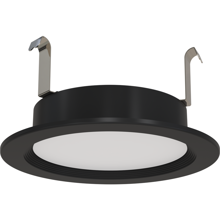 RAB Lighting WAFER34 Retro, 8W, CCT Selectable, CRI90, TRIAC, 4 In. Baffle, Black, WFRETRO34-4B-B