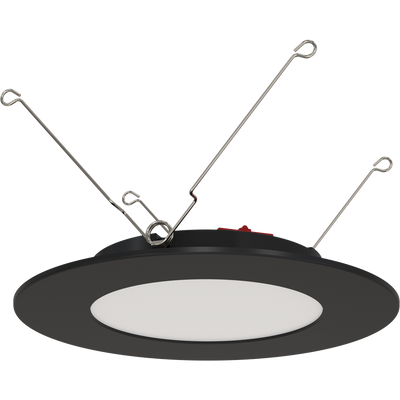 RAB Lighting WAFER34 Retro, 11W, CCT Selectable, CRI90, TRIAC, 6 In., Black, WFRETRO34-6-B
