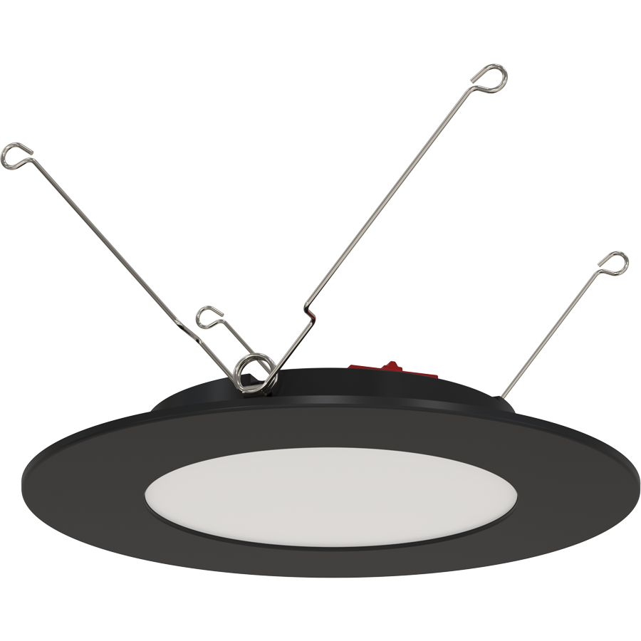 RAB Lighting WAFER34 Retro, 11W, CCT Selectable, CRI90, TRIAC, 6 In., Black, WFRETRO34-6-B