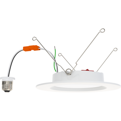 RAB Lighting WFRETRO Retrofit Downlight, 6 In., 11W, CCT Selectable, CRI90, TRIAC, White Baffle, WFRETRO34-6B