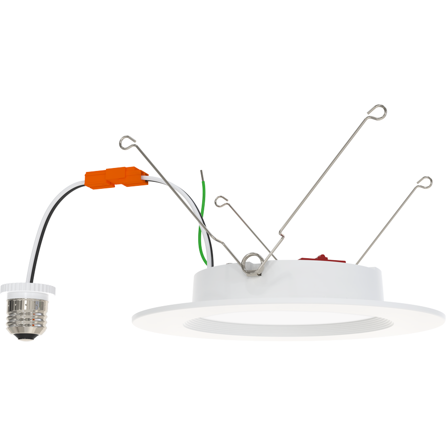 RAB Lighting WFRETRO Retrofit Downlight, 6 In., 11W, CCT Selectable, CRI90, TRIAC, White Baffle, WFRETRO34-6B