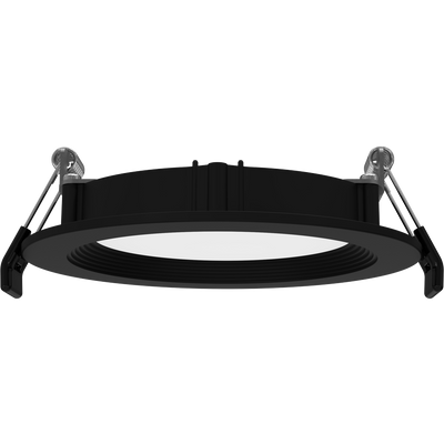 RAB Lighting WFRL Edge-Lit Wafer, 4 In. Round, 9W, CRI90, CCT Selectable, 120V, TRIAC/ELV, Black Smooth, WFRL4R99FA120BB