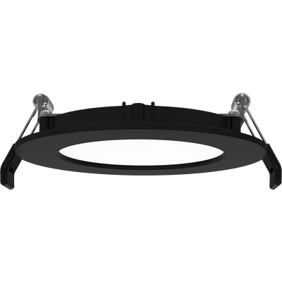 RAB Lighting WFRL Edge-Lit Wafer, 4 In. Round, 9W, CRI90, CCT Selectable, 120V, TRIAC/ELV, Black Baffle, WFRL4R99FA120BS