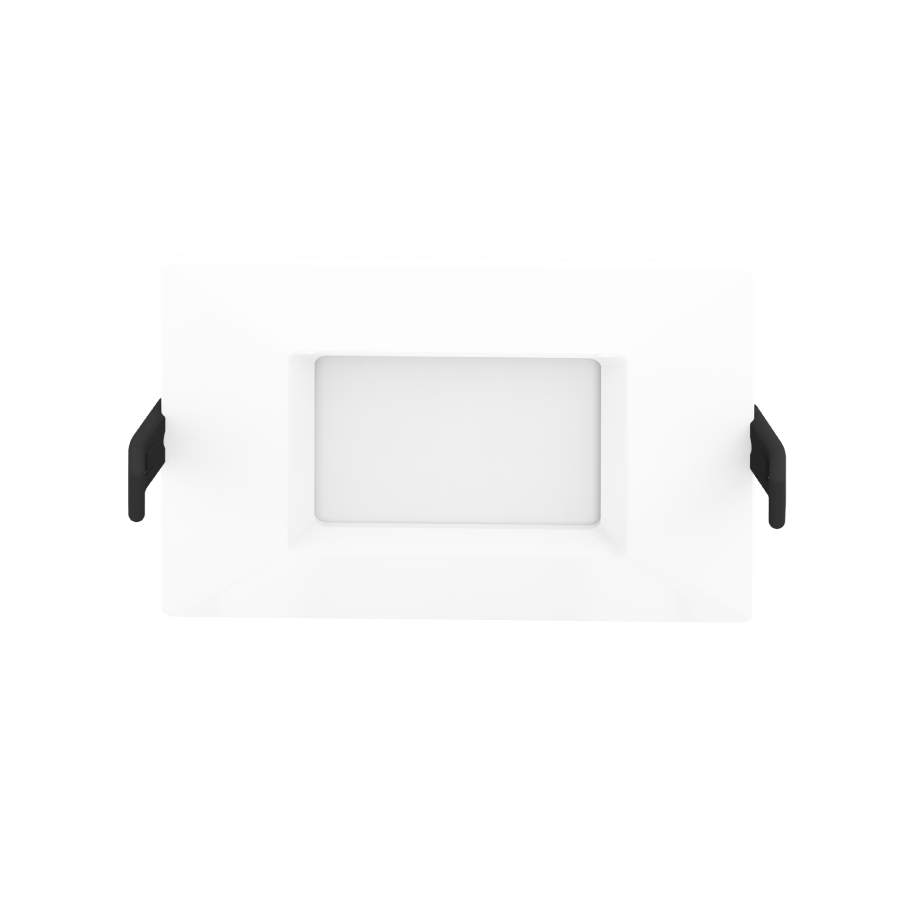 RAB Lighting 4" 9 Watt LED Edge-Lit Wafer Downlight, Square Smooth Trim, CCT Selectable, 120V, WFRL4S99FA120WS