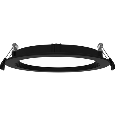 RAB Lighting WFRL Edge-Lit Wafer, 6 In. Round, 13W, CRI90, CCT Selectable, 120V, TRIAC/ELV, Black Smooth, WFRL6R139FA120BB