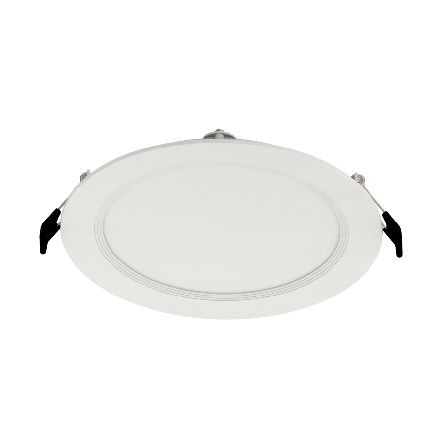 RAB Lighting 6" 13 Watt LED Edge-Lit Wafer Downlight, Shallow Baffle Trim, CCT Selectable, 120V, WFRL6R139FA120WBS