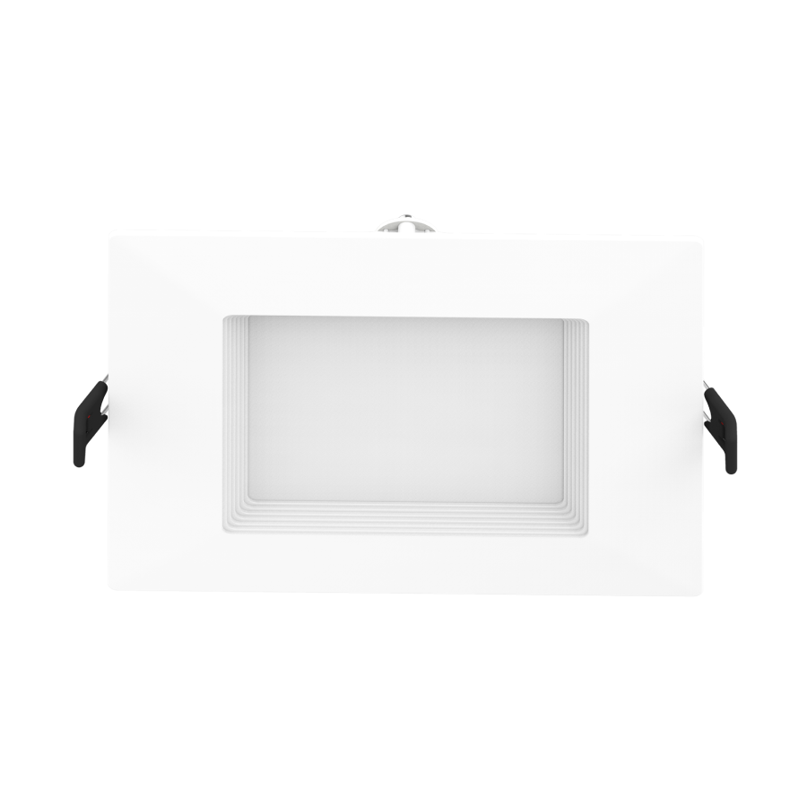 RAB Lighting 6" 14 Watt LED Edge-Lit Wafer Downlight, Square Baffle Trim, CCT Selectable, 120V, WFRL6S139FA120WB