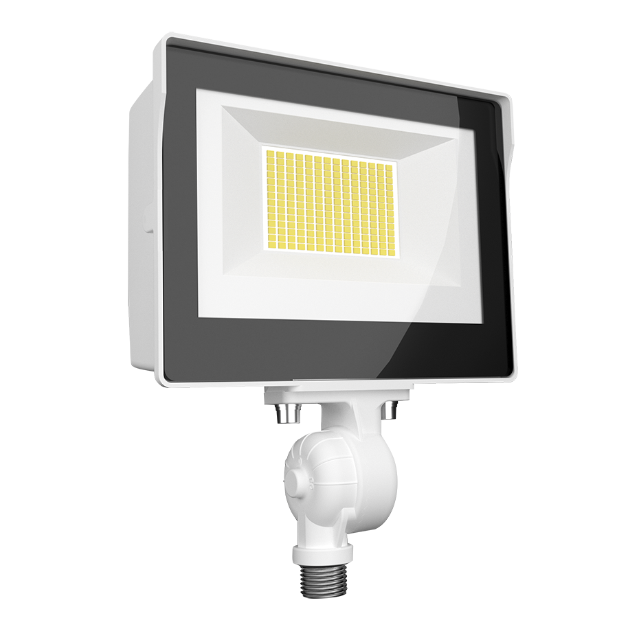 RAB Lighting 15 Watt X17 LED Flood Light, Knuckle Mount, Photocell, CCT Selectable, 2,259 Lumens, 120-277V, White, X17FA15W