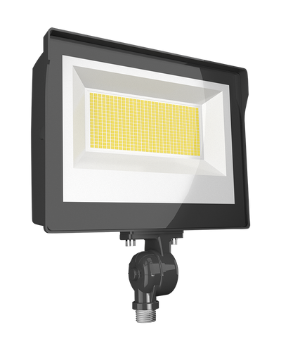 RAB Lighting X17 LED Flood Light, Knuckle Mount, Photocell, CCT Selectable, 3,891 thru 8,372 Lumens, 120-277V, Bronze, X17XFU60