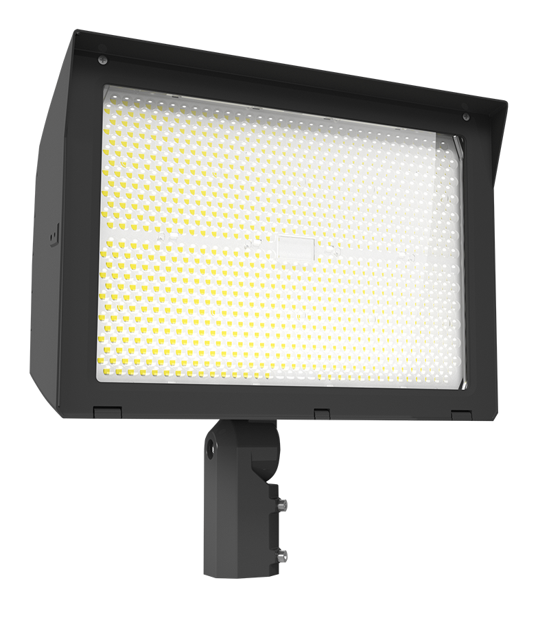 RAB Lighting X22 LED Flood Light, 500 | 450 | 420 | 380W, CCT Selectable, Slipfitter + Trunnion Mount, Photocell, 120-277V, Bronze, X22-500