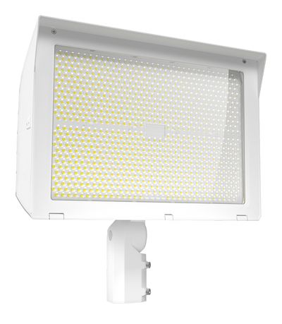 RAB Lighting X22 LED Flood Light, 500 | 450 | 420 | 380W, CCT Selectable, Slipfitter + Trunnion Mount, Photocell, 480V, White, X22-500W/480