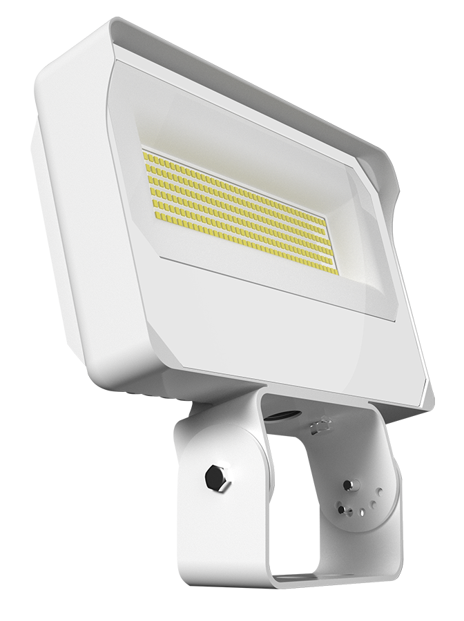 RAB Lighting X34 LED Flood Light, 70 | 80 | 90W, CCT Selectable, 10,313 thru 14,040 Lumens, Trunnion Mount, Photocell, 120-277V, White, X34LTW