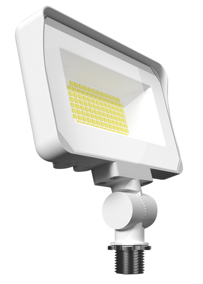 RAB Lighting X34 LED Flood Light, 20 | 25 | 35W, CCT Selectable, 2,685 thru 4,677 Lumens, Knuckle Mount, 120-277V, White, X34SW