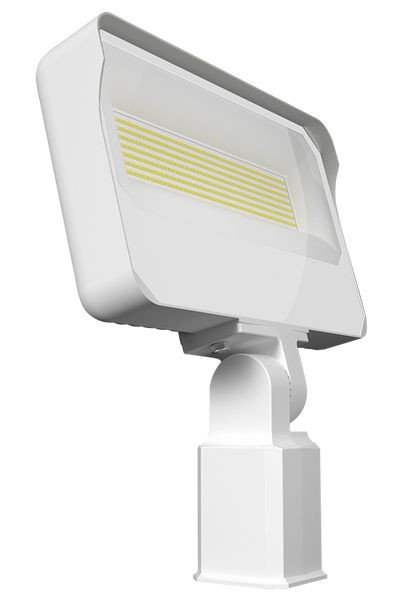 RAB Lighting X34 LED Flood Light, 95 | 110 | 130W, CCT Selectable, 14,615 thru 20,065 Lumens, Slipfitter Mount, Photocell, 120-277V, White, X34XLW