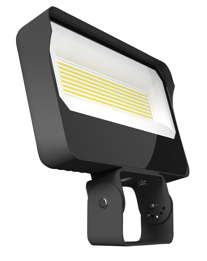 RAB Lighting X34 LED Flood Light, 95 | 110 | 130W, CCT Selectable, 14,615 thru 20,065 Lumens, Trunnion Mount, Photocell, 120-277V, Bronze, X34XLT