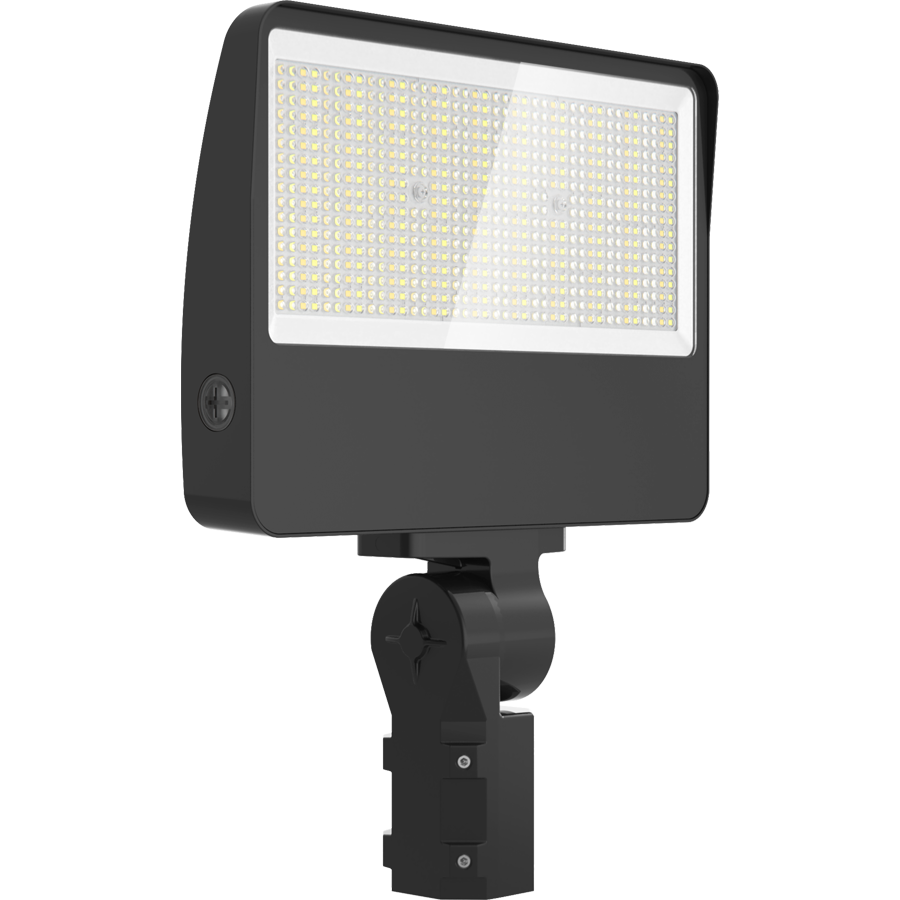 RAB Lighting XL22 Flood, 150/125/100/75W, CCT Selectable, 480V, Slipfitter+Trunnion, Photocell, Bronze, XL22-150/480