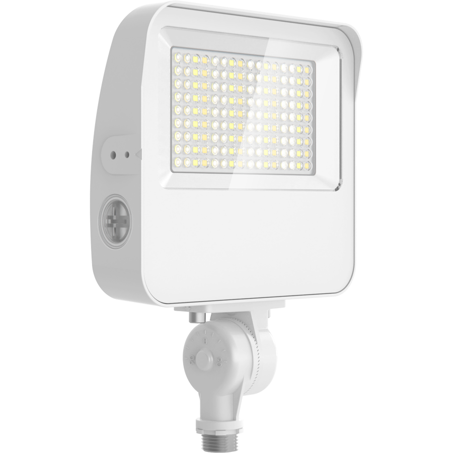RAB Lighting XL22 Flood Light, 35/30/25/20W, CCT Selectable, Knuckle + Yoke, Photocell, White, XL22-35W