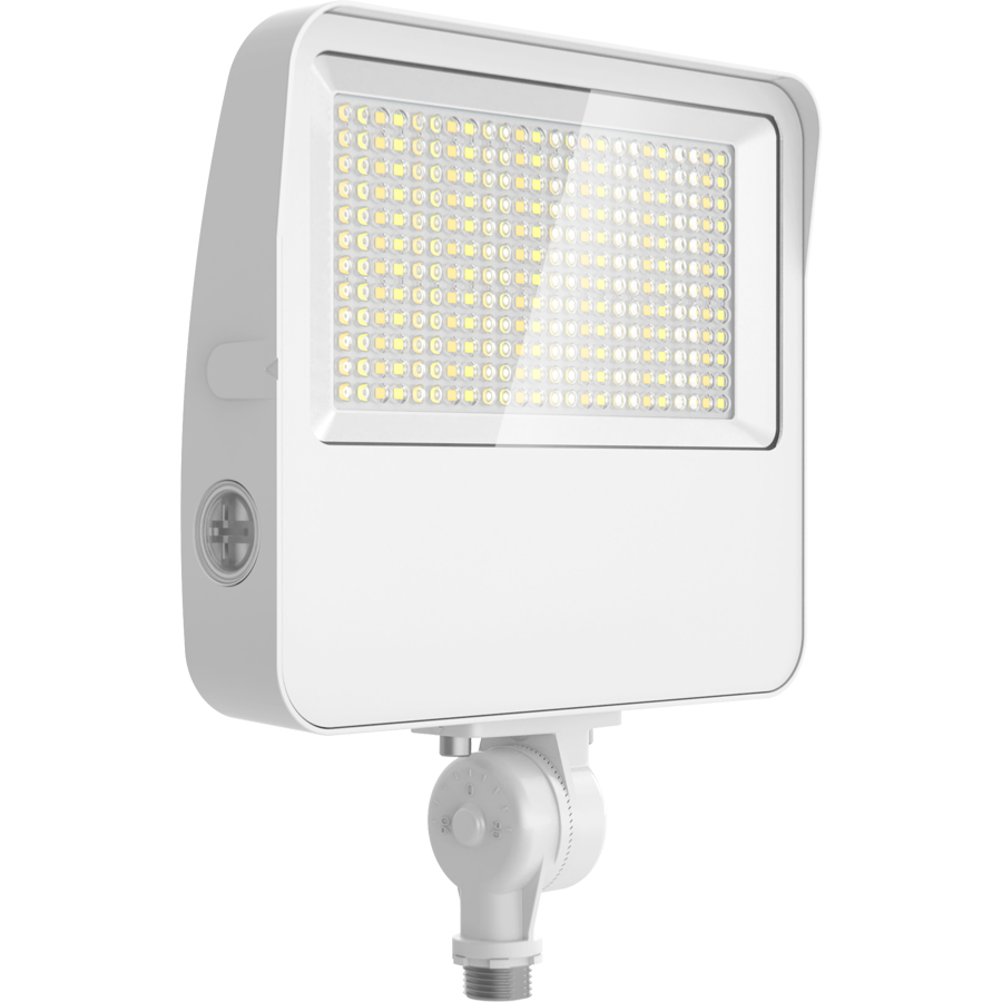 RAB Lighting XL22 Flood Light, 60/50/40/30W, CCT Selectable, Knuckle + Trunnion, Photocell, White, XL22-60W