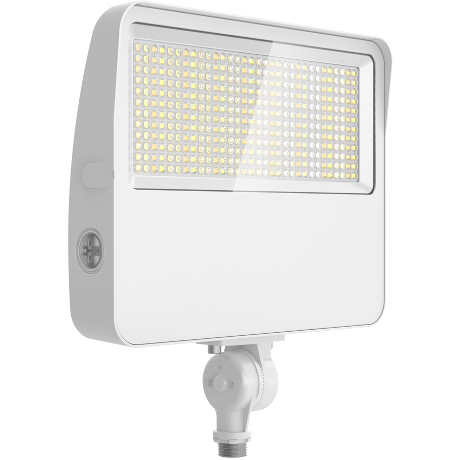 RAB Lighting XL22 Flood Light, 80/70/60/50W, CCT Selectable, Knuckle + Trunnion, Photocell, White, XL22-80W