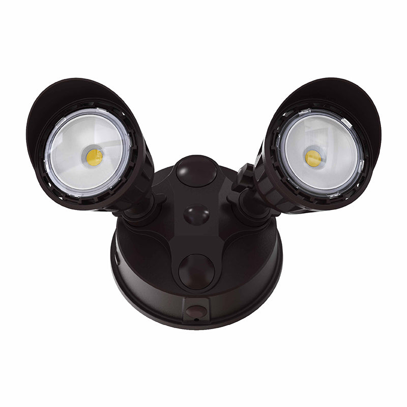 Westgate Mfg SL 2-Head Security Light, 20W, CCT Selectable, TRIAC Dimming, Bronze, SL-20W-MCT-BZ-D