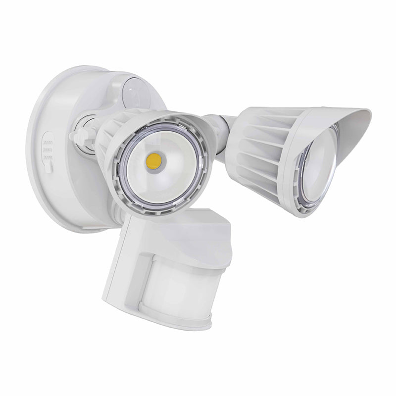 Westgate Mfg SL 2-Head Security Light, 20W, CCT Selectable, Motion Sensor, White, SL-20W-MCT-WH-P