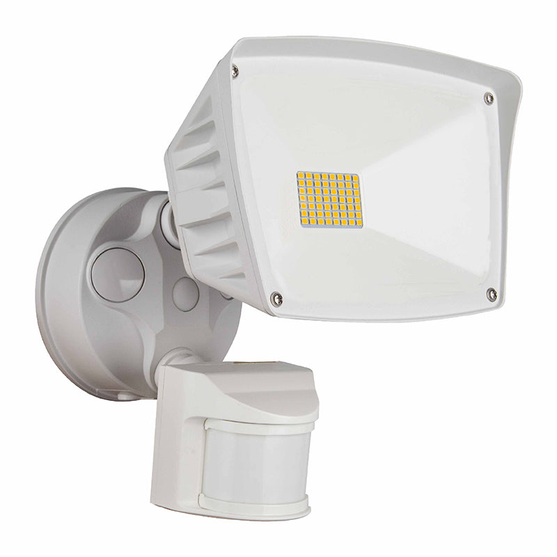 Westgate Mfg LED Square Head Security Light, 28W, 3000K, Motion Sensor, White, SL-28W-30K-WH-P