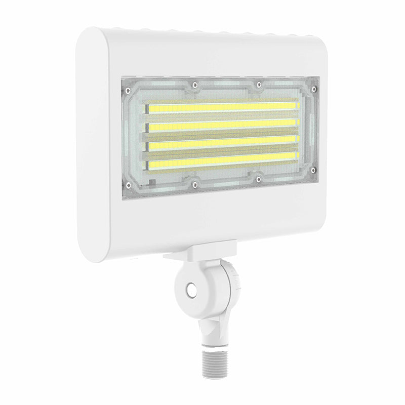 Westgate Mfg LFX Medium Flood/Area Light, 15/20/30/50W, CCT Selectable, 0-10V Dimmable, Knuckle Mount, White, LFX-MD-15-50W-MCTP-KN-WH