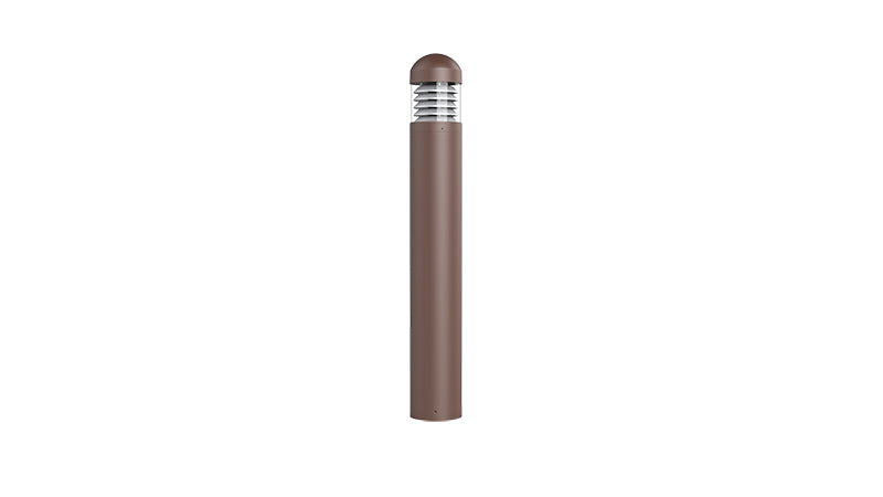Westgate Mfg Bollard 44 In. Dome Top, 12-22W, CCT Selectable, 0-10V Dimmable, Louver, Bronze, BOL-44-R-L-C-MCTP-BR