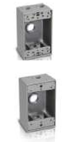 Westgate Mfg Electrical Box, 3/4 in. Trade Size, 3 Outlet Holes, Gray, W1B75-3
