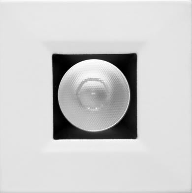 Elco Lighting Oak 1 In. Square Recessed Downlight, 6.1W, 2700K, 12V AC, 38° Beam, Black/White, E1L12F27B