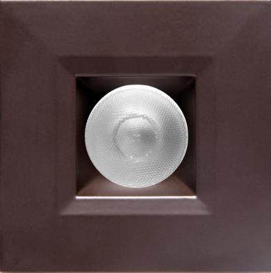 Elco Lighting Oak 1" Square Recessed Downlight, 6.1W, 2700K, 38° Beam, Dimmable, All Bronze, E1L12NF35BZ