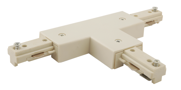 Elco Lighting T Connector, 2-Circuit Track, Black with White Trim, EC805B