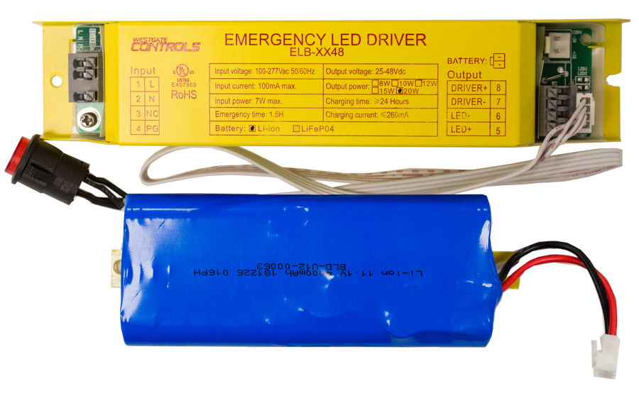 Westgate Mfg Emergency LED Backup Driver, 20W, 50-150VDC, Yellow, ELB-20150