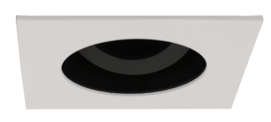 Elco Lighting Pex 2" Square Adjustable Reflector, Koto System, Black with White Trim, ELK2529B