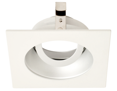 Elco Lighting Pex 3" Square Adjustable Reflector, 358° Rotation, Haze with White Trim, ELK3329H