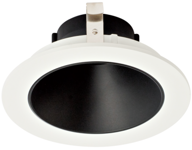 Elco Lighting Pex 4 In. Round Deep Reflector, Koto LED Module Compatible, Wet Rated, Black with White Trim, ELK4118B