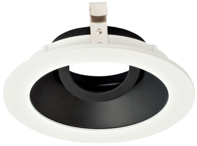 Elco Lighting Pex 4" Round Adjustable Reflector, Koto System, Black/White, ELK4129B