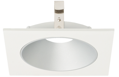 Elco Lighting Pex 4" Square Shallow Reflector, Koto System, Haze with White Trim, ELK4216H