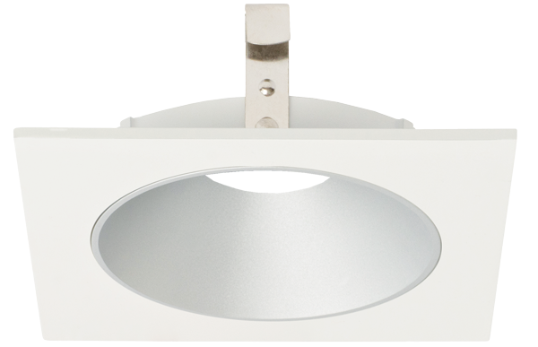 Elco Lighting Pex 4" Square Shallow Reflector, Koto System, Haze with White Trim, ELK4216H
