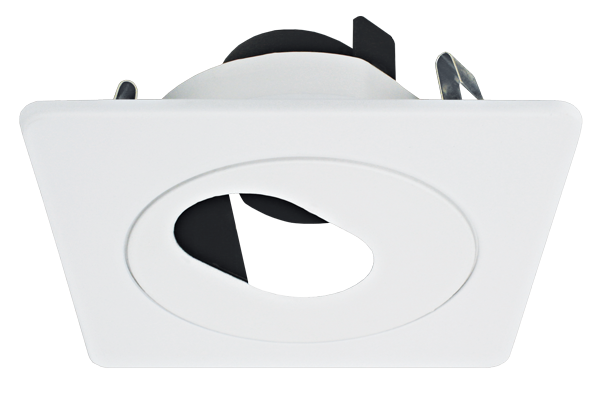 Elco Lighting Pex 4" Square Adjustable Slot Aperture, Koto LED Module, 45° Adjustable, 358° Rotation, White, ELK4220W