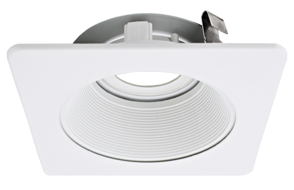 Elco Lighting Pex 4" Square Adjustable Phenolic Baffle, 35° Tilt, Twist-Lock, All White, ELK4293W