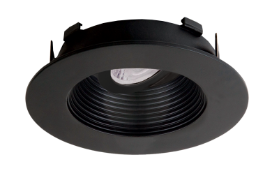 Elco Lighting Flexa 4" Round Adjustable Baffle, 35° Tilt, Twist-Lock, All Black, ELK4723BB