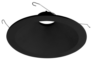 Elco Lighting Pex 6" Round Reflector Trim, Twist-Lock, All Black, ELK6418BB