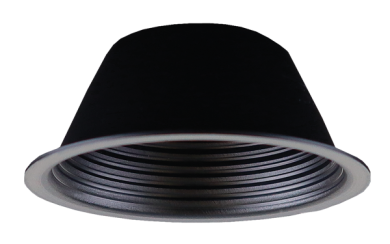 Elco Lighting 2 In. LED Elm Round Baffle, Black with White Trim, ERT214B