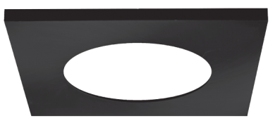 Elco Lighting 2" Square Reflector Trim for Flexa Elm, Black with White Trim, ERT22SQB