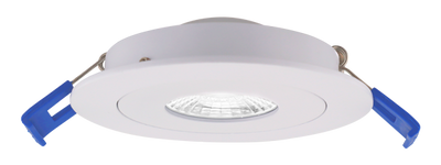 Elco Lighting 3" LED Adjustable Eyeball Downlight, 8W, CCT Selectable, CRI90, Triac/ELV, 34° Beam, White, ERT317CT5W