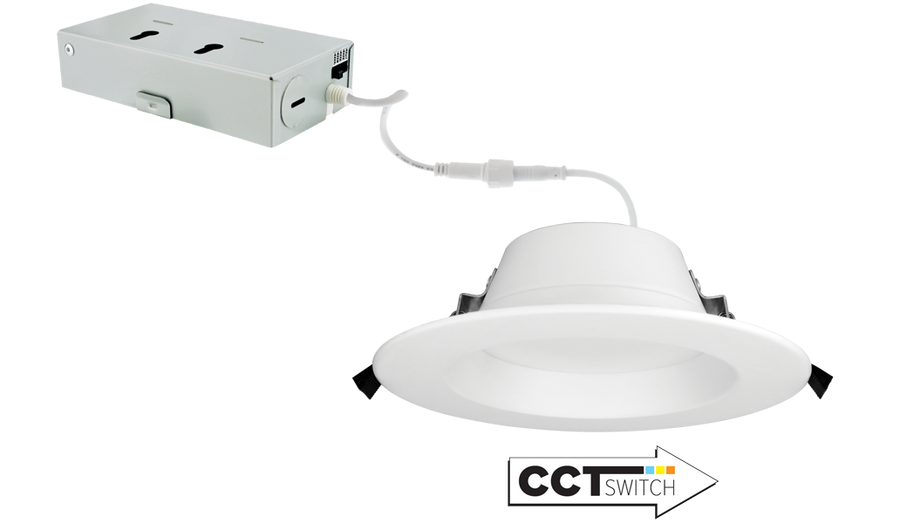 Elco Lighting 6" Shallow LED Round Reflector Insert, 12W, CCT Selectable, CRI90, Triac/ELV, White, ERT615CT5W