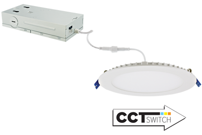 Elco Lighting 6" Ultra Slim Round Panel Light, 15W, CCT Selectable, 120/277V, ERT61DXCT5W